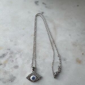 Silver Evil Eye Pendant Necklace
